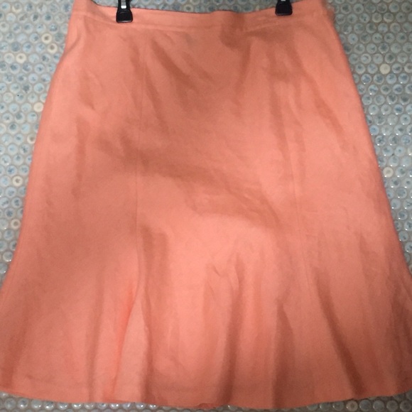CHAPS Women’s Soft Orange Linen Skirt 14 - Picture 2 of 16
